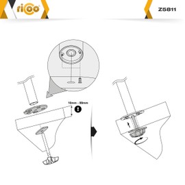 RICOO Monitor Mount Table Hole Mounting Set for Monitor Mount Z5811 Monitors Arm Screen Mount Monitor Arm Screen Holder Arms for Computer Monitors Monitor Stand Desk Mount