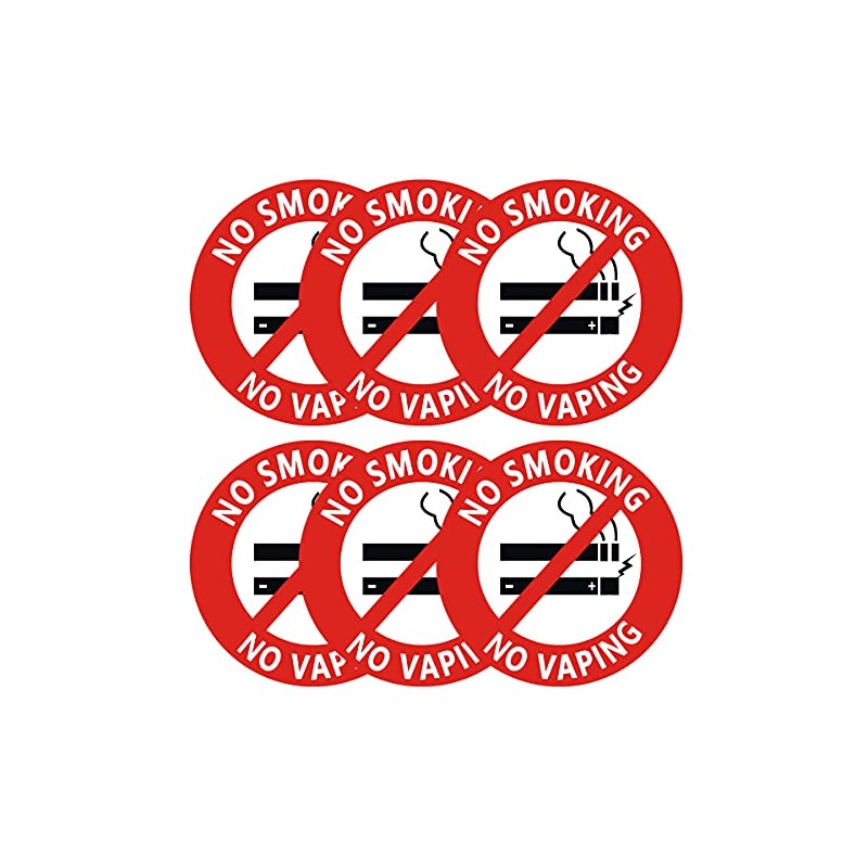 No Smoking No Vaping Sign Sticker, 15 Pcs No Smoke