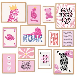 Fardes Aesthetic Preppy Room Decor for Teen Girls, 13pcs Preppy Decor, Wall Decor for Bedroom Aesthetic, Cute Posters for Dorm Decor for College Girls
