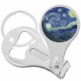 Starry Night Nail Clippers Plus Bottle Opener Keychain