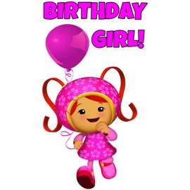 Team Umizoomi - Birthday Girl - for Light-Colored Materials - Featuring Milli - Iron On Heat Transfer 4" x 7"