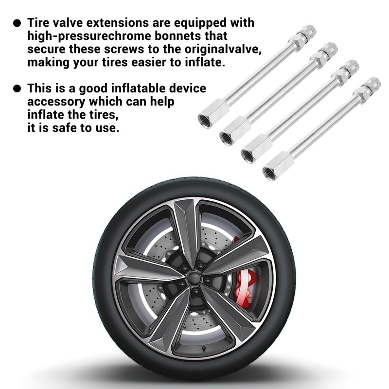 Classicseali 4PCS Tire Valve Extension,4 in 100mm Schrader Valve Extension
