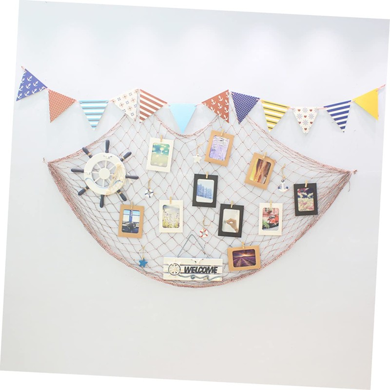 GRIRIW Mediterranean Decorative Fishing Net Wall Hanging Cotton Ideal for