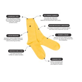 SWOLE PANDA | Luxury Super Soft Bamboo Socks For Men, Yellow, Blue & Orange Box, 3 Pack Gift Box, Size 7-11
