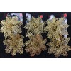 BWG Set Of 6 Large Glitter Poinsettia Clip On Christmas