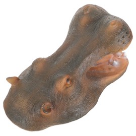 DOITOOL Pond Floating Hippopotamus Horse Head Statue Lawn Decor Lawn Statues Garden Statue Floating Pond Ornament Resin Animal Ornament Light Brown Garden Pond Hippo Garden Decor