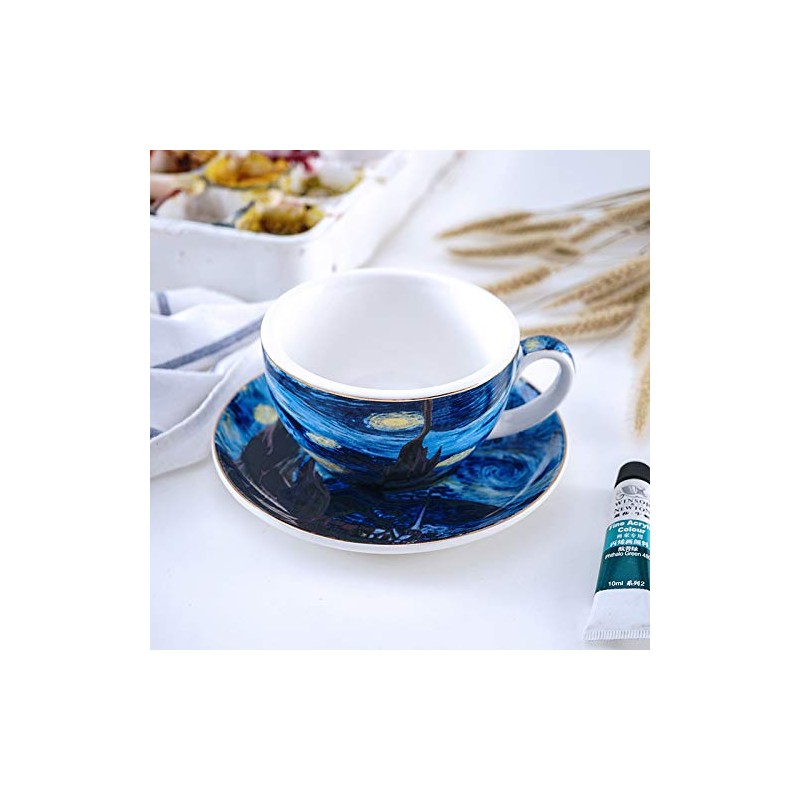 Coffeezone Vincent Van Gogh Art The Starry Night Porcelain Latte