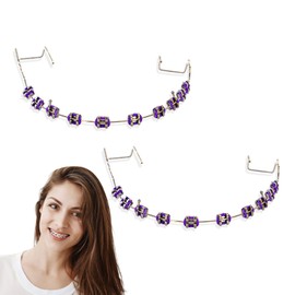 1 Pair Temporary Dental Decorations with Metal Wires, Brackets Para Dientes, Brackets Falsos Para Dientes for Dentals Students & Orthodontic Practice, Dental Student Practice Props (Purple)