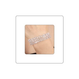 Sparkling Rhinestone Cuff Bangle Bracelet for Women Multicolor Beads Crystal Stretch Tennis Wrist Bracelets Birthday Prom Party Wedding Bridal Wrist Band Cuff Accessories, One Size, Alloy, rhinestone,