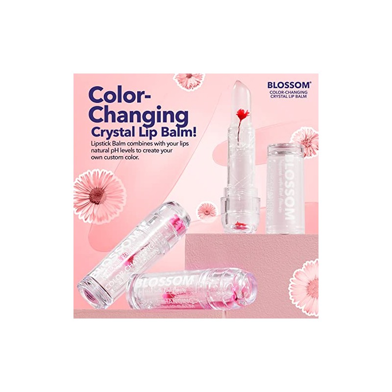 Blossom Crystal Lip Balm - Color Changing - Pink