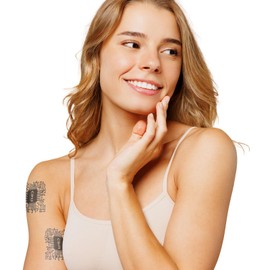 Ubica Temporary Tattoos Adult,Fake Tattoos,Realistic And Long-Lasting Non-Reflective,Waterproof For 1-2 Weeks,Cpu Circuit Tattoo 3.5x3.8 Inches Black