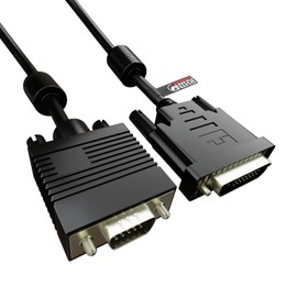rhinocables - DVI-A to VGA Adapter Cable | Male to Male Analog Video Display | Plug & Play | 25 to 15 Pin Converter | Gold Contacts | Ferrites | Black, 2m