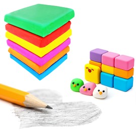 RONDURE Kneaded Eraser for Artists Drawing, Sketching, 6 Pcs Moldable & Stretchy Clay Gum Erasers Putty Kneadable and Scented for Art Student