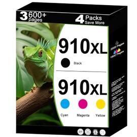 910XL - Cartuchos de tinta compatibles con HP 910 XL Combo Fit para impresoras 8015e, 8025e, 8020, 8028e, 8025, 8010, 8035, 8030, 8035e, 8034e, 8028 8022e 8015 (4 paquetes, cian, magenta, amarillo
