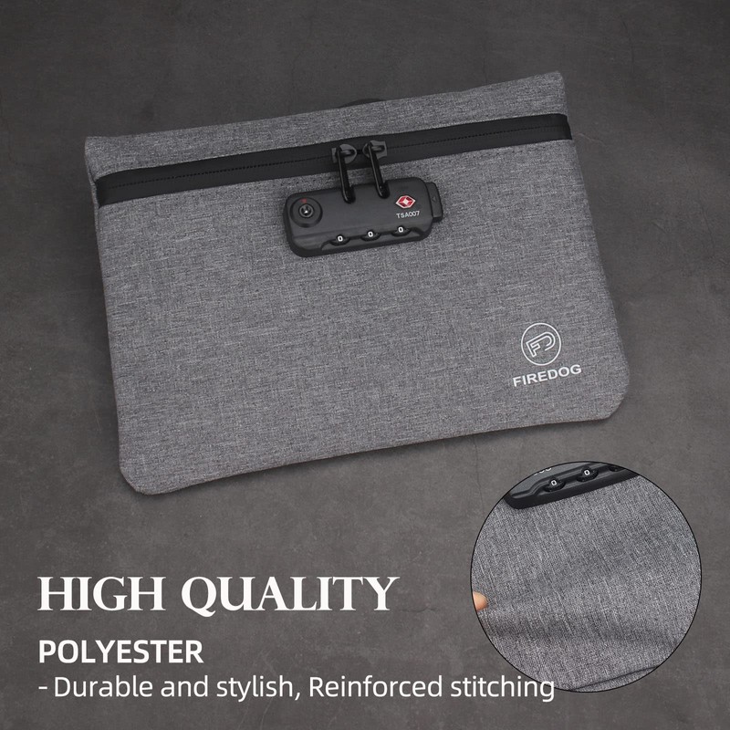 FIREDOG Smell Proof Bags with Combination Lock for Travel Storage