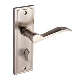 Designer Levers - Berkeley Modern Design Lever Door Handle - 1 Pair - Satin Nickel - Locking Door Handle