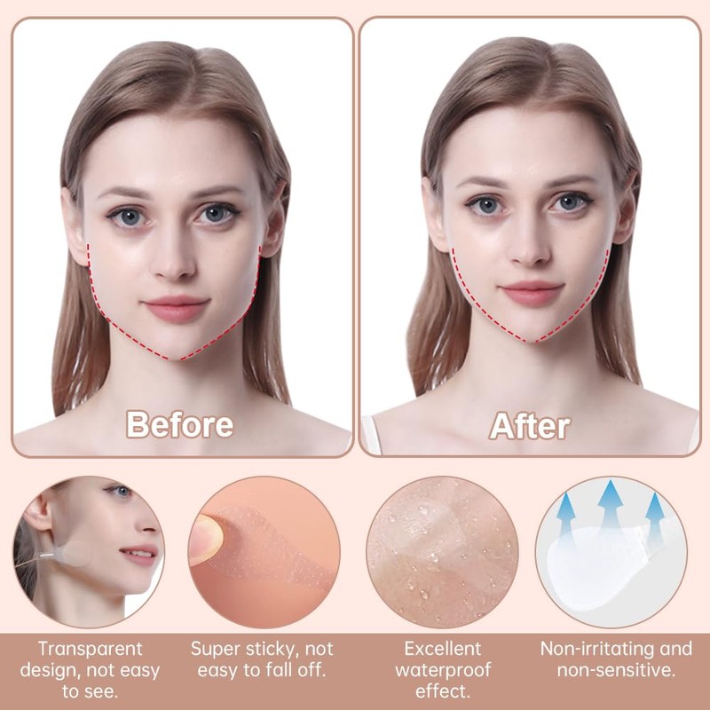 Facelift Tape Set - 80 Invisible Stickers & 4 Lifting