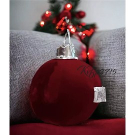 Hl Velvet Red Ornament Pillow Decorations Christmas Bulb Ball Shaped NWT Decor