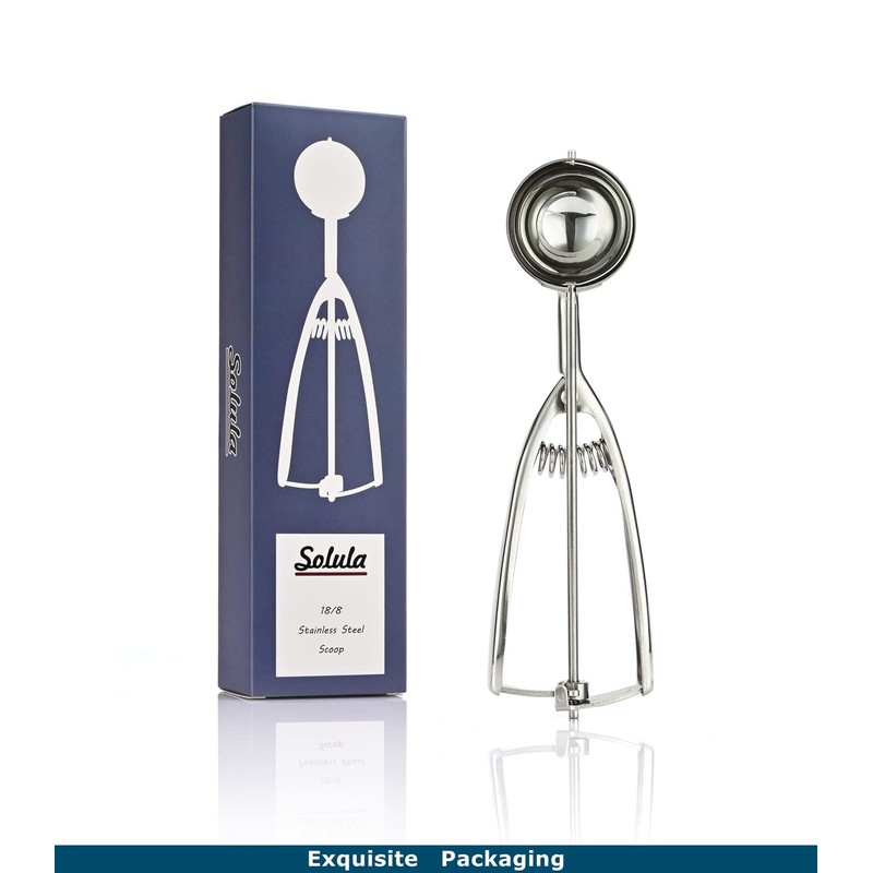 Solula-Stainless-Large-Cookie-Scoop, Cupcake Muffin Batter Dispenser, Ice Cream Cupcake Muffin Scoop,