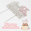 Nelbiirth Decoración para tartas con diamantes de imitación plateados y