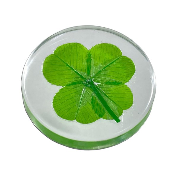 KIN-HEBI KIN-HEBI Real Four Leaf Clover Good Luck Pocket Token,