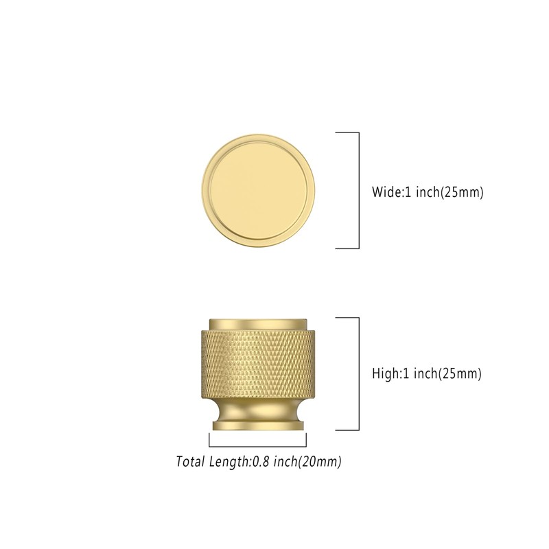 Amerdeco 10 Pack Matte Gold Knurled Cabinet Knobs Kitchen Cabinet