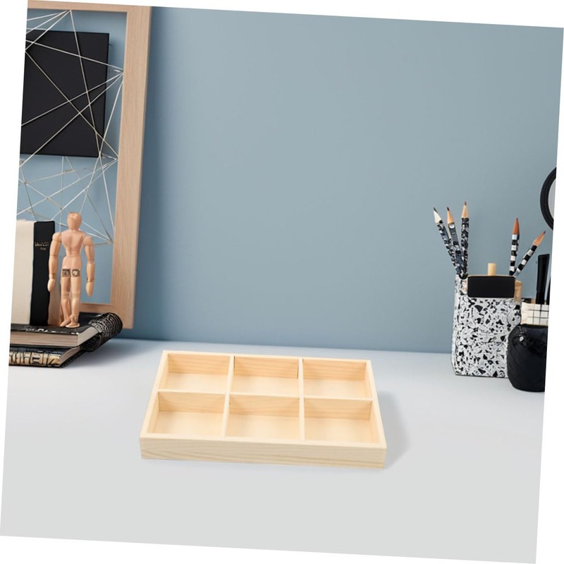 Zerodeko Wooden Storage Divider Box with Compartments Stylish Organizer for