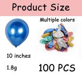 100 PCS Balloons Beautiful 10 inches Latex Balloons Birthday Balloons Multicoloured Balloons Metallic Balloons Rainbow Balloons for Decoration Perfect Parties Birthdays Inflatable Decoration