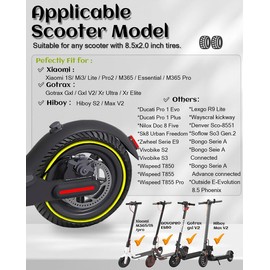 GLDYTIMES 8.5 x 2.0 Inches Electric Scooter Gotrax Tire 50/75-6.1 Solid Tire Fit for Gotrax Gxl V2/XR Apex Xl~Hiboy S2 Max Pro~Hover 1~AOVOPRO ES80~Xiaomi, 8 1/2" Tyre Anti-explosion Replacement Wheel