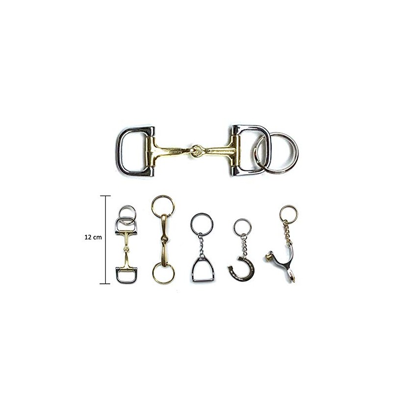 JA Horse Keyring Pendant Horse Rider Pony (Bit D-Ring), silver