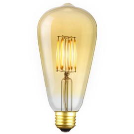 Revel LED 6.5W Dimmable Vintage Filament Edison Light Bulb (50W Replacement), Extra Warm White 2200K 600LM, ST21 Antique Shape