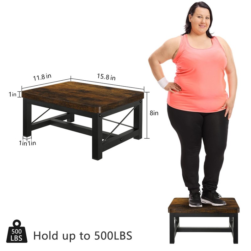 YINMIT Wooden Step Stool for Adults, Heavy Duty Step Stool