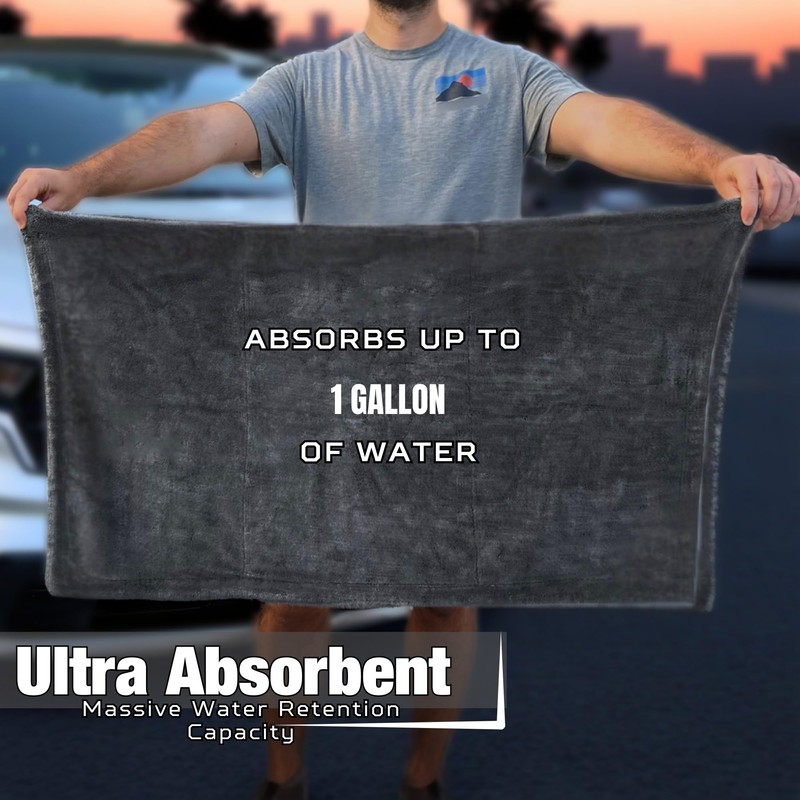 WEST BROS Extra Large Car Drying Towel 40"x24", 1300 GSM