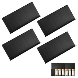 Pack of 4 Spice Insert Drawer, Spice Drawer Organiser | Spice Drawer, Drawer Insert Spices, Spice Organiser for Drawers, for Kitchen, Worktop, Cabinet, Black
