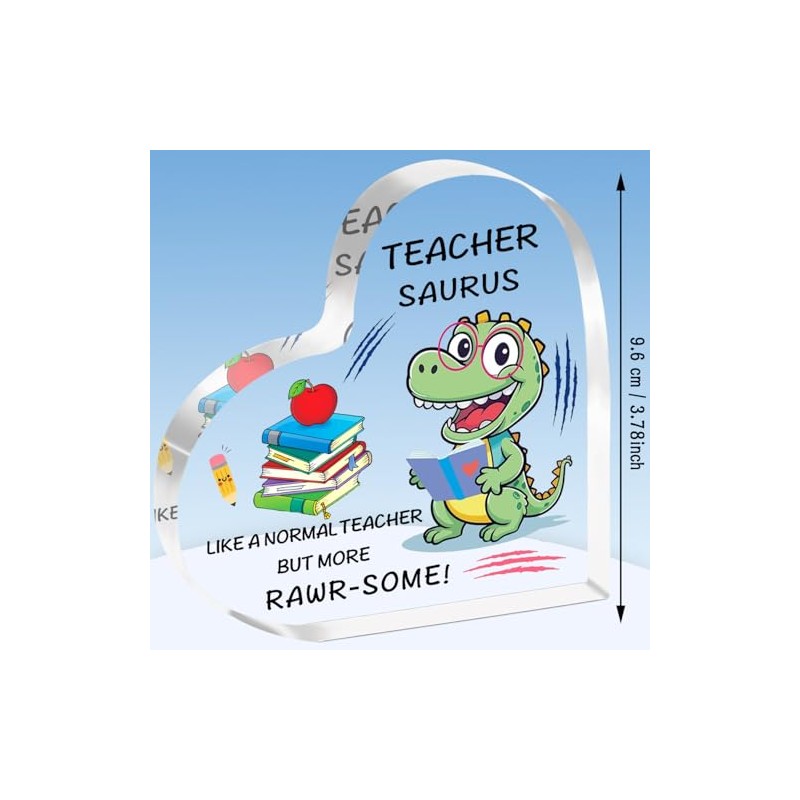 TTOVEN Teachersaurus Acrylic Plaque - Thank You Gift for Women