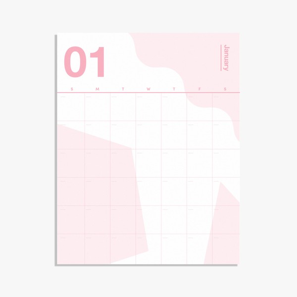 Poketo Undated Wall Calendar - 12 Month Aesthetic Calendar Use