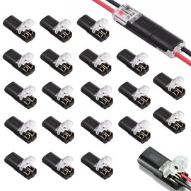 Dorasu 20 Pcs 2 Needle Low Pressure Universal Connector 18 to 22 AWG Plug Quick Connector Connector Plug-in Wire Connector Easy and Fast Wiring Installation Soldering No Peel Car Wiring Repair Kit LED