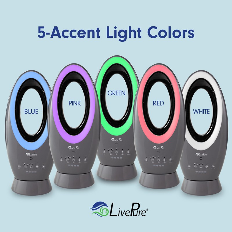 LivePure Bladeless Indoor/Outdoor Rechargeable Fan, Lavender