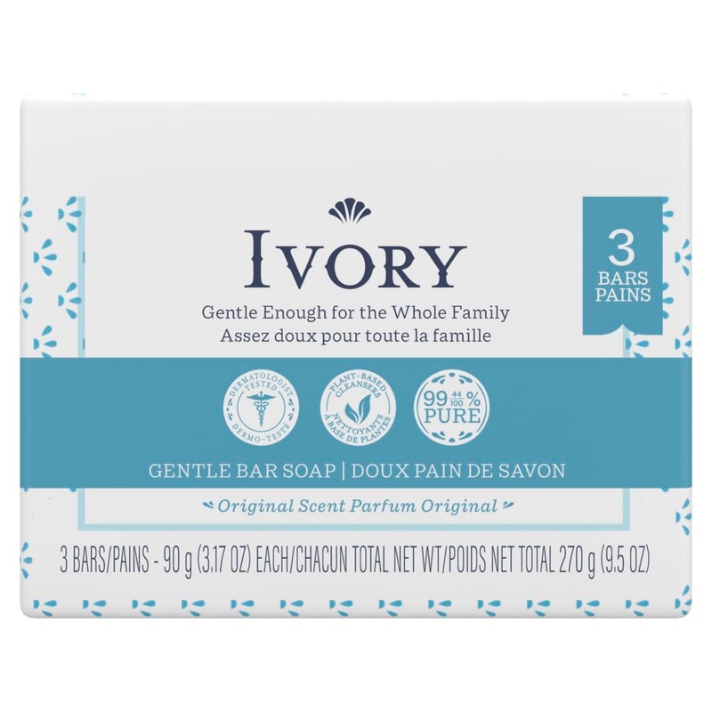 Ivory Soap Personal Bar 3.1 Ounce, Pack of 3