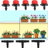 50 Einstellbare Micro Drip Tropfer+50 T-Steckverbinder+50 Gartenschlauch-Erdanker Garten Micro-Drip-System Automatische