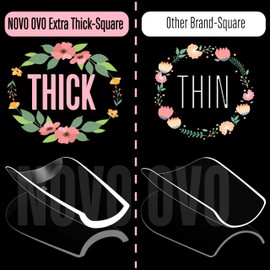 NOVO OVO Extra Thick Square Nail Tips Press on Natural Curve, Medium Soak Off Soft Gel Fake Nail Extension, Full Cover Matte Cuticle False Nails for Acrylic French, Salon DIY x 14 Sizes 336 pcs