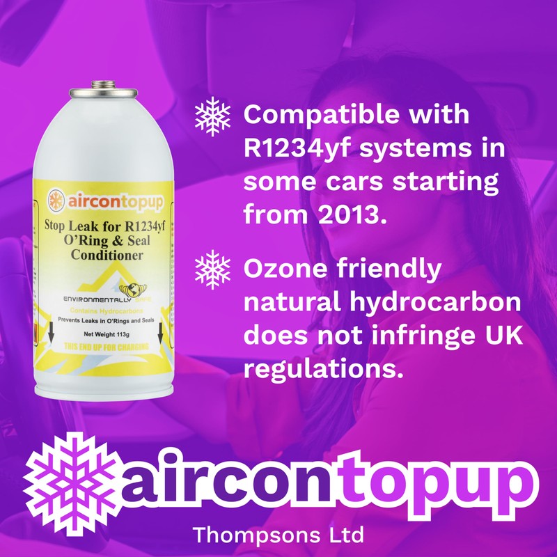 AirconTopup DIY Regas Car Aircon R1234yf Compatible Leak Sealer x1