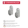 Gedotec Wardrobe Rail Bearing Oval 30 x 15 mm Set