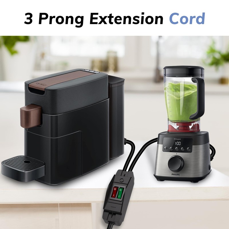 Muelnmey 2-Way 3 Prong Extension Cord with Switch ON/Off, Heavy