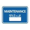 Classic Framed Maintenance Sign (Blue) - Large