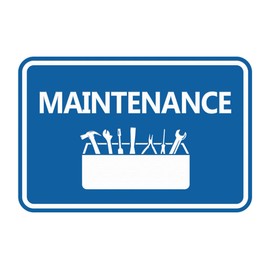 Classic Framed Maintenance Sign (Blue) - Large