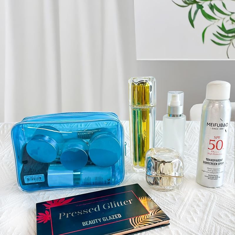 TotePrint Clear PVC Toiletry Bags in 1 Bright Colours Large