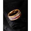 100S JEWELRY 10mm Gold Tungsten Rings For Men Rainbow &