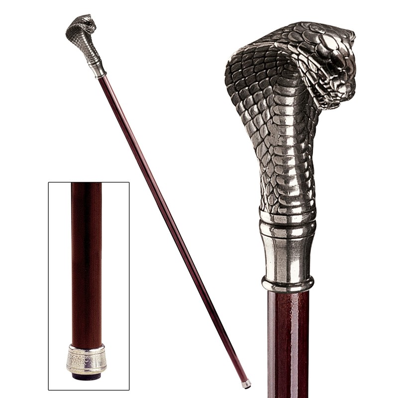 Design Toscano Cobra Pewter Walking Stick