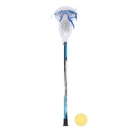24in Lacrosse Stick with White Mesh Pocket Ball Aluminium Alloy Light Weight Lacrosse Equipment for Kids Beginner Training
